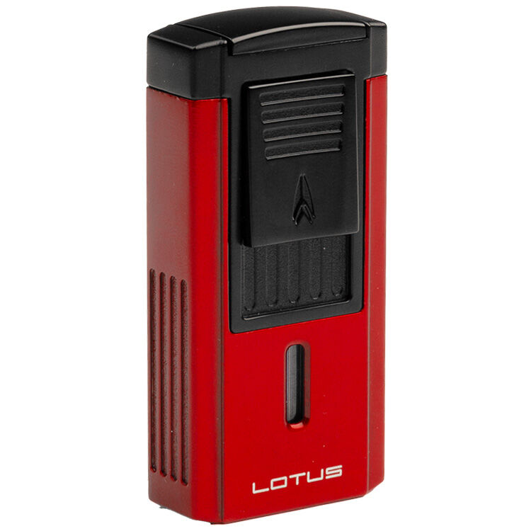 Red and Black Duke Triple Torch Lighter With Cutter, , jrcigars