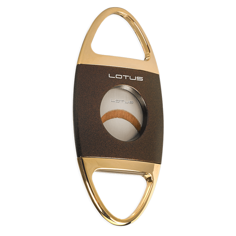 Lotus Cigar Cutters Brown and Gold Serrated Cutter JR Cigar