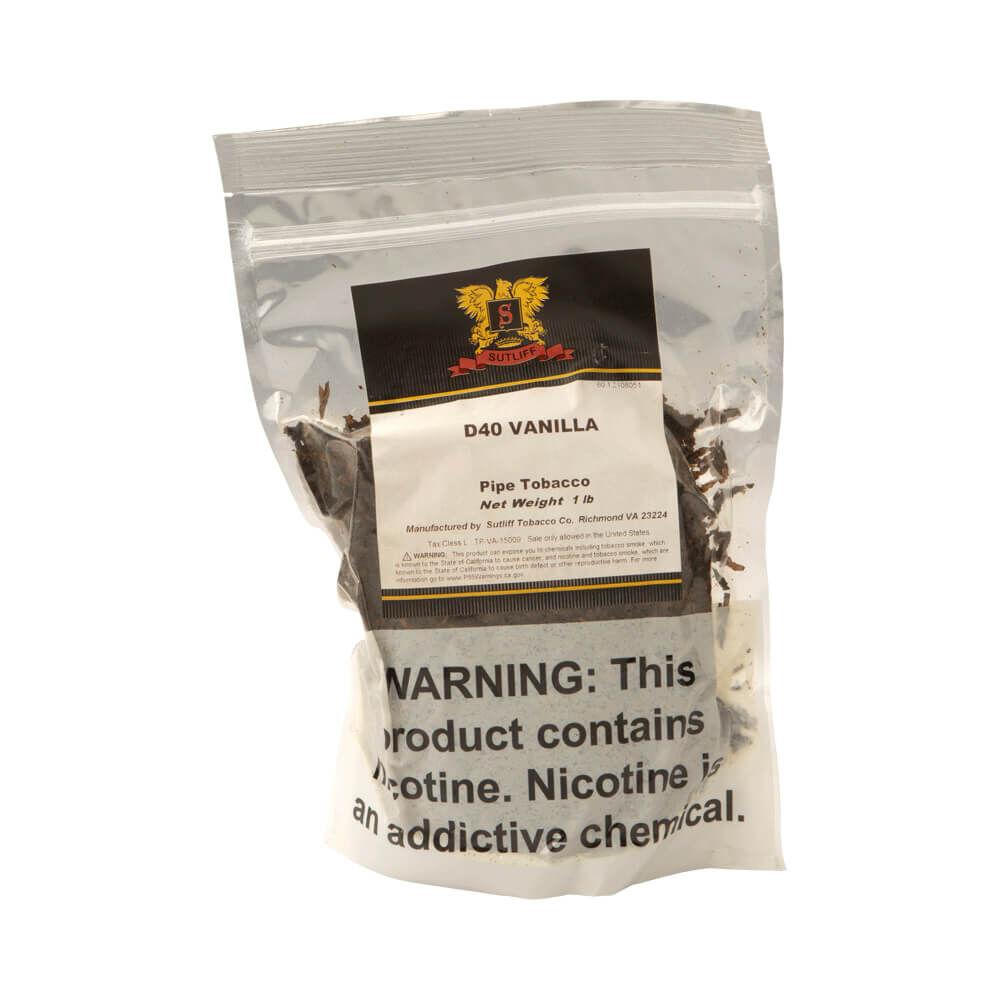 vanilla tobacco for pipe Sutliff Bulk D40 Vanilla 16 oz American Burley Box of 10 vanilla tobacco for pipe Sutliff Bulk D40 Vanilla 16 oz American Burley Box of 10