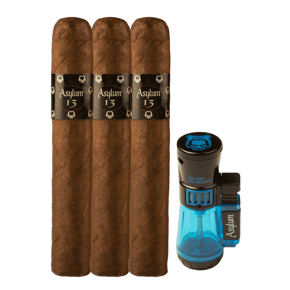 Cigar Samplers Asylum 6x60 3Pack & Lighter JRCigars