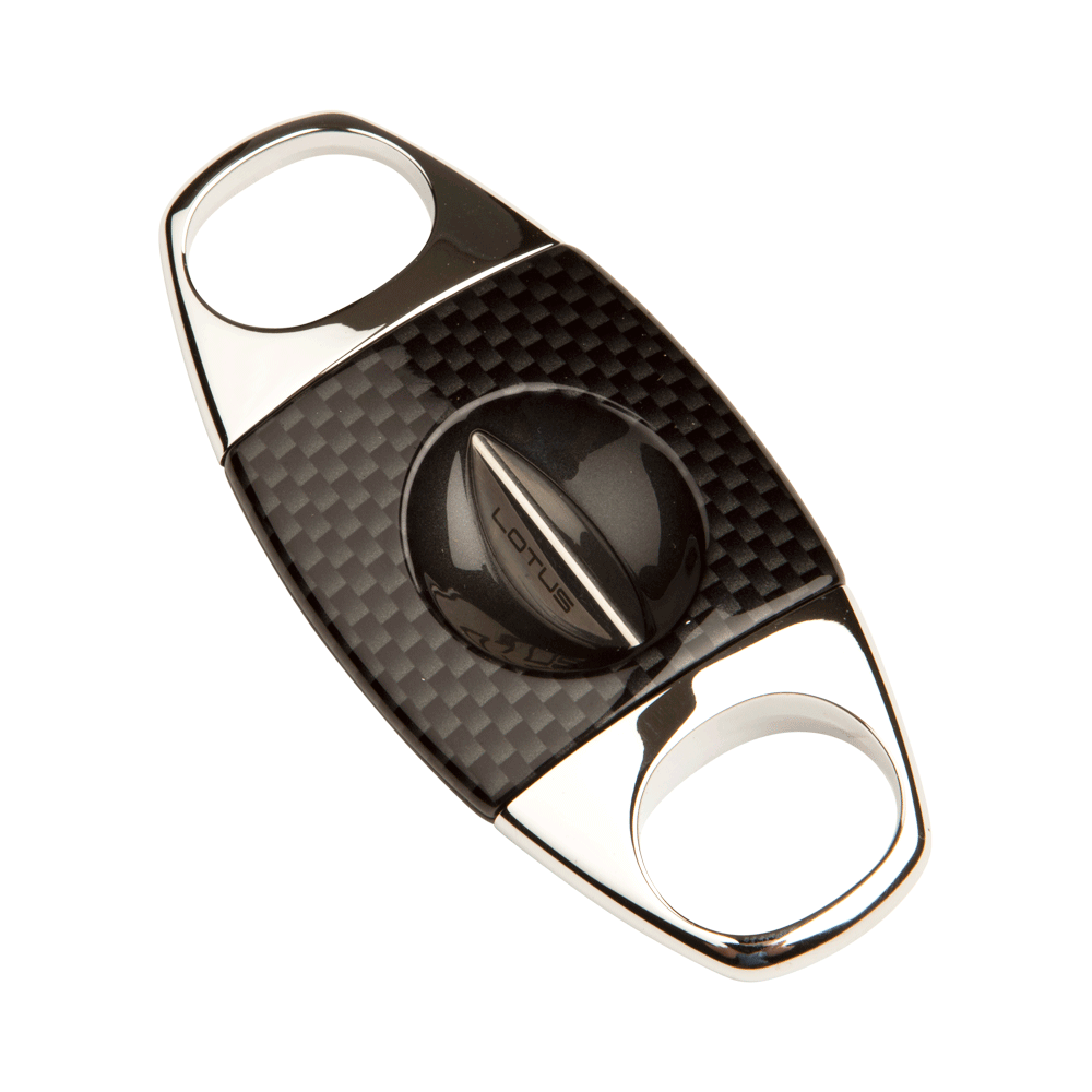 Black Carbon Fiber & Chrome Jaws V-Cut, , jrcigars