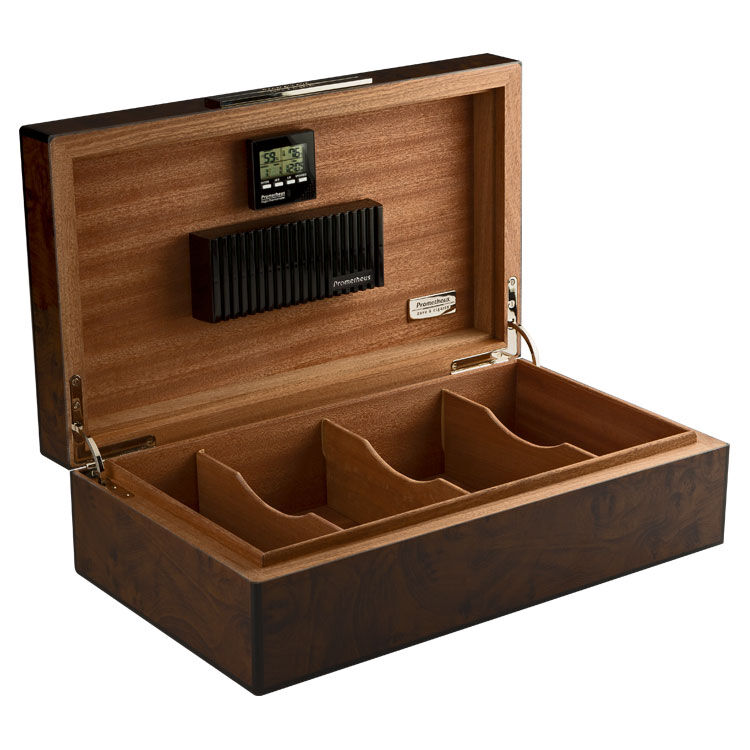Prometheus Milano Series Walnut 100-Cigar Humidor, , jrcigars