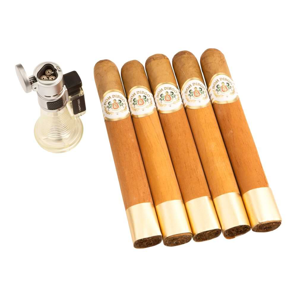 Cigar Samplers - Don Diego No.2 5pk & RyJ Torch Lighter