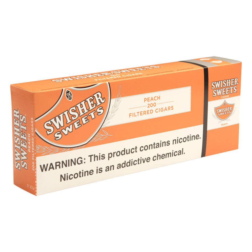 Swisher Sweets Filtered Cigars Peach Homogenized Pack of 8