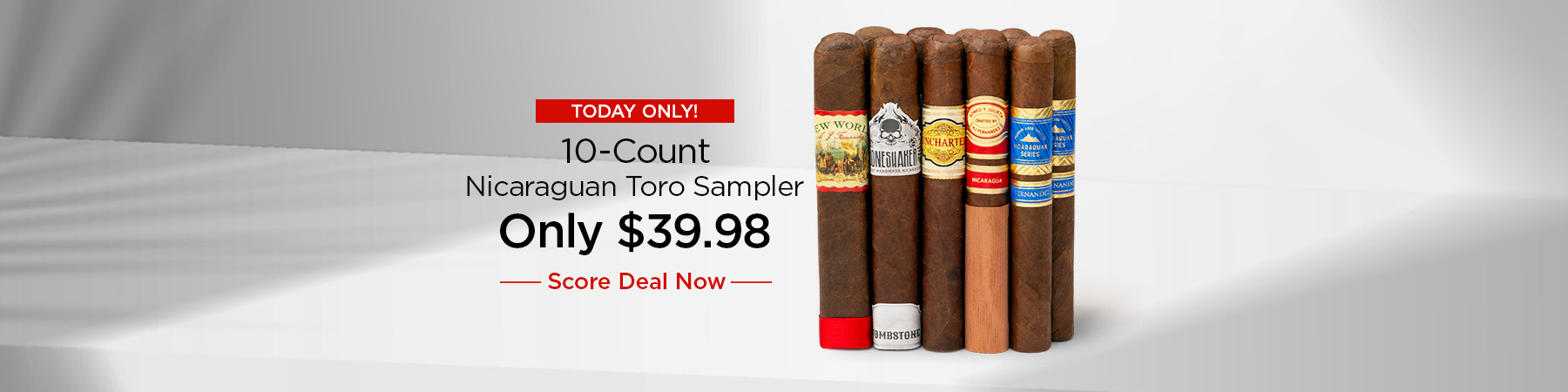 10-Count Nicaraguan Toro Sampler Only $39.98