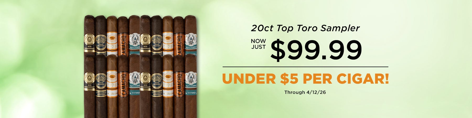 20ct Top Toro Sampler - Only $99.99