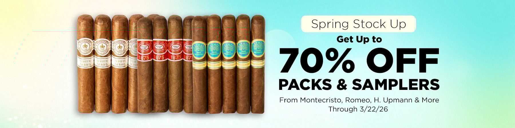 Montecristo, Romeo, H. Upmann & More Pack & Sampler Sale - Up to 70% off