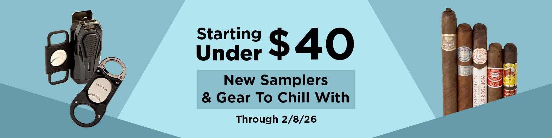 New Samplers + Accessories (cigars to chill with) - starting under $40