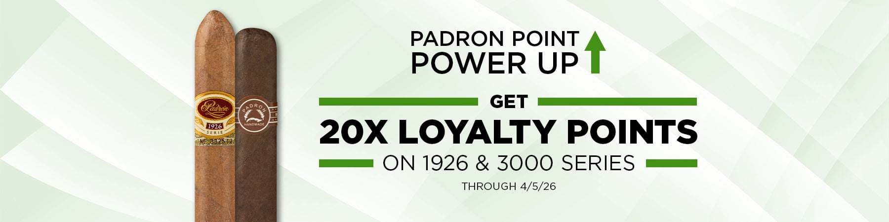 Get 20x loyalty points on Padron purchases