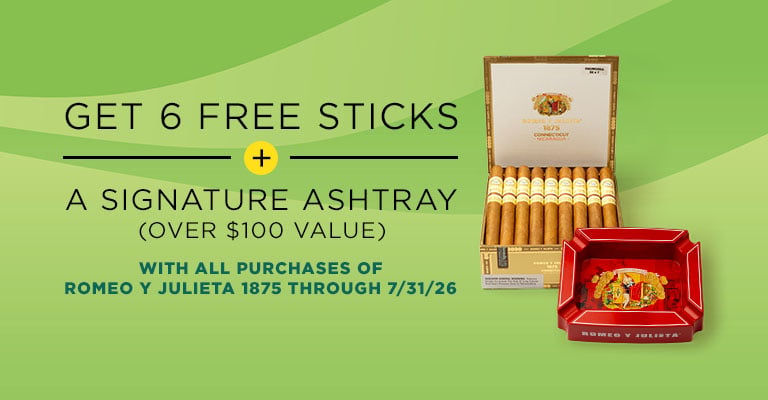 Get 6 Cigars + Ashtray Free