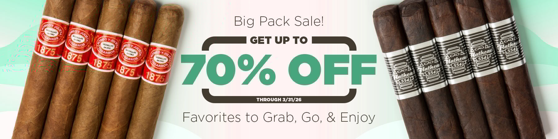 Get up to 70% off during our Big Pack Sale