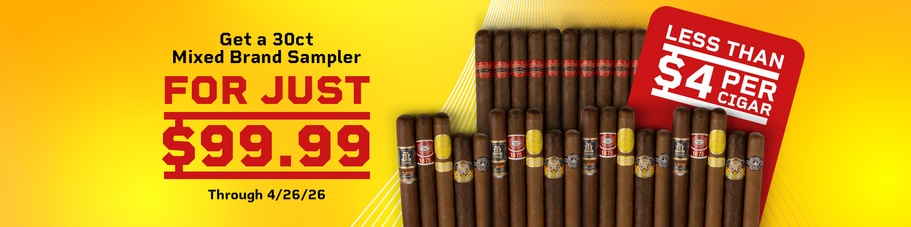 Get a 30ct mixed Brand sampler for only $99.99