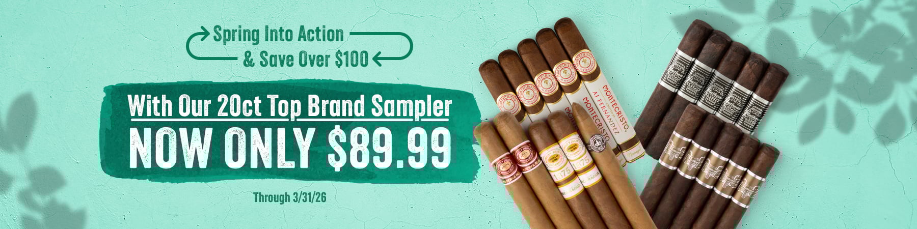 Get a 20ct top brand sampler for only $89.99 and save over $100