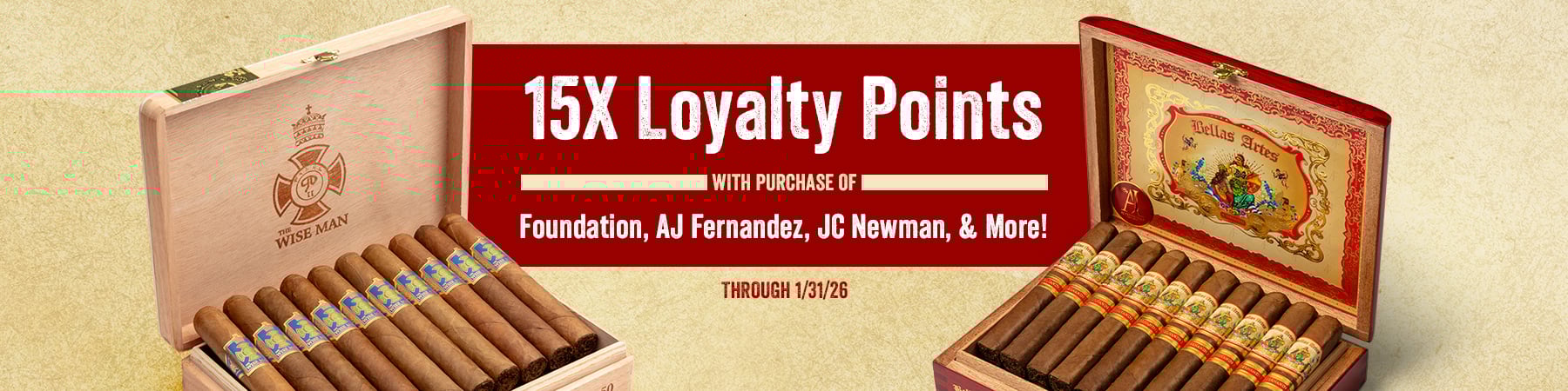 Get 15x loyalty points with the purchase of Foundation, AJ Fernandez, and JC Newman