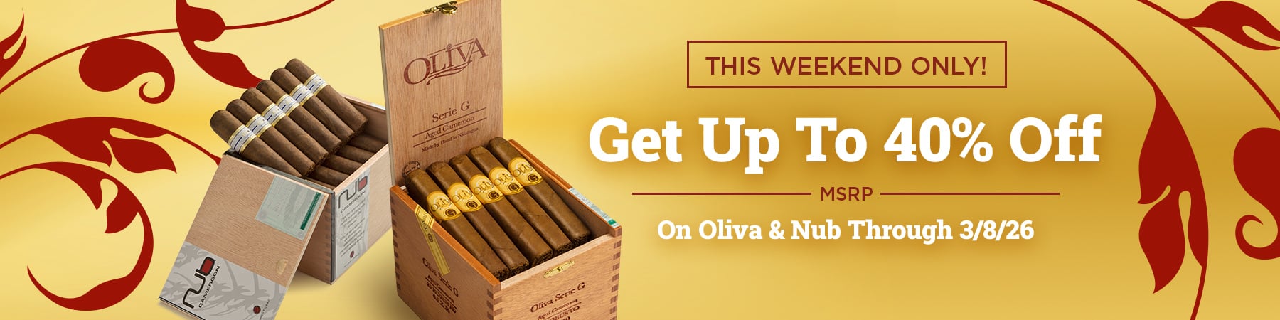 Get 40% off MSRP on Oliva and Nub purchases
