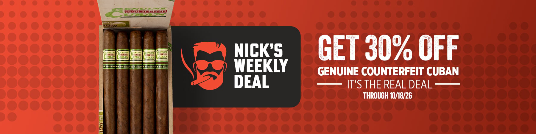 Get 30% off Genuine Cuban Counterfeit