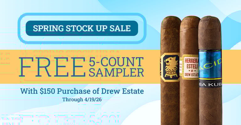 Spend $150 on Drew Estate, receive a free 5ct sampler