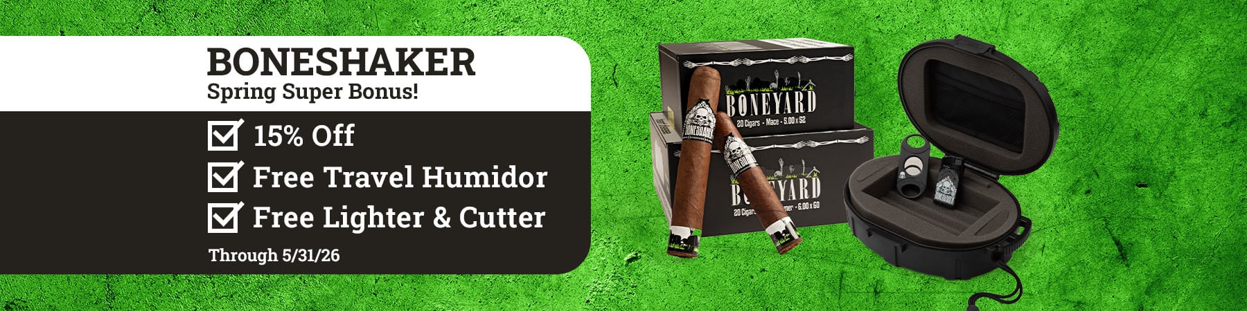 Get 15% off Boneshaker + Free Accessories
