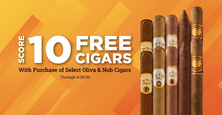 Get 10 free cigars with Oliva and Nub purchases