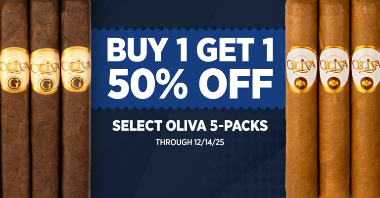 Buy 1 get 1 50% off on select Oliva 5-packs