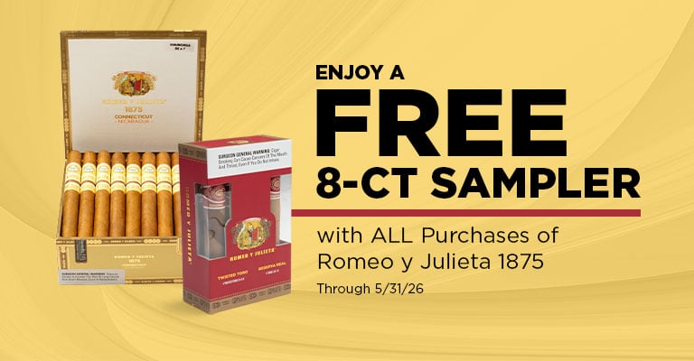 Get 8 free RyJ cigars with the purchase of Romeo 1875 cigars
