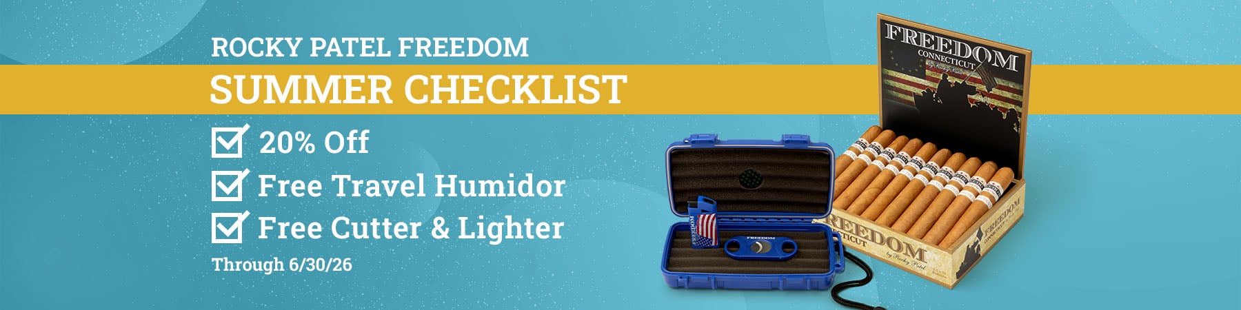 20% off + Free Travel Humidor, Cutter & Lighter