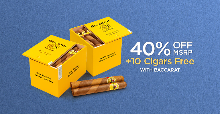 40% Off MSRP + 10 Cigars Free With Baccarat