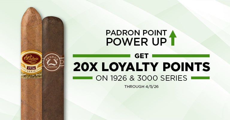 Get 20x loyalty points on Padron purchases
