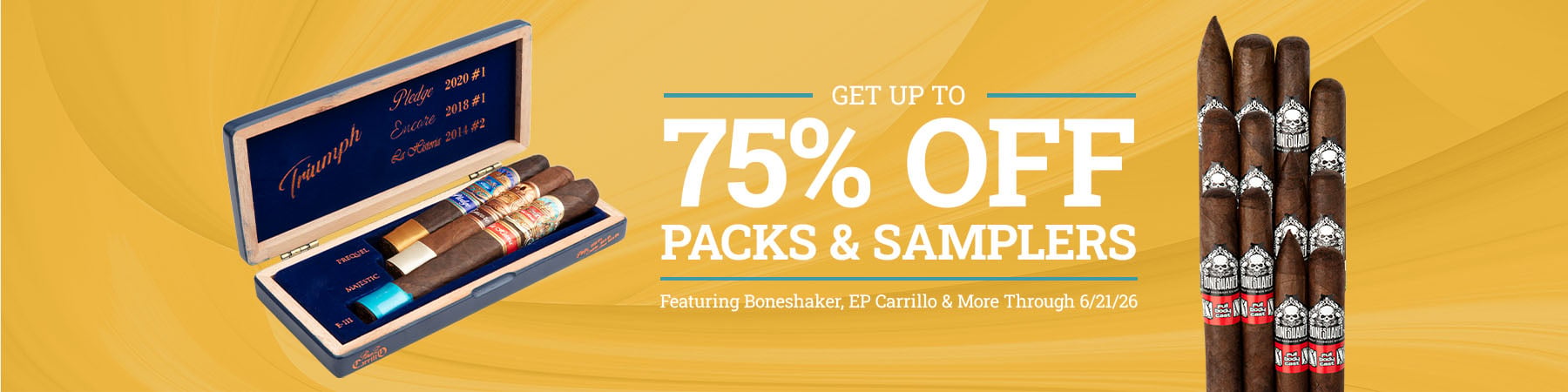 Get Up to 75% off Packs and Samplers