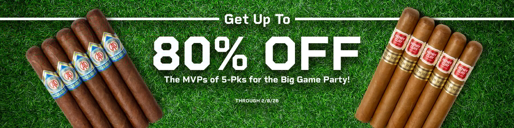 Get up to 80% off 5-packs for the big game
