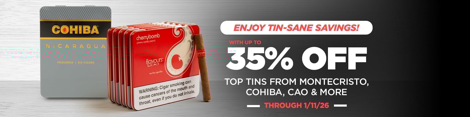 Get up to 35% off select tins