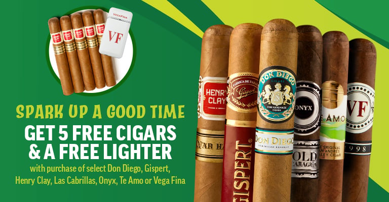 5 Free Cigars & a Free Lighter