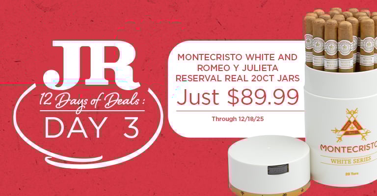 Montecristo White and RyJ Reserva Real 20ct Jars only $89.99