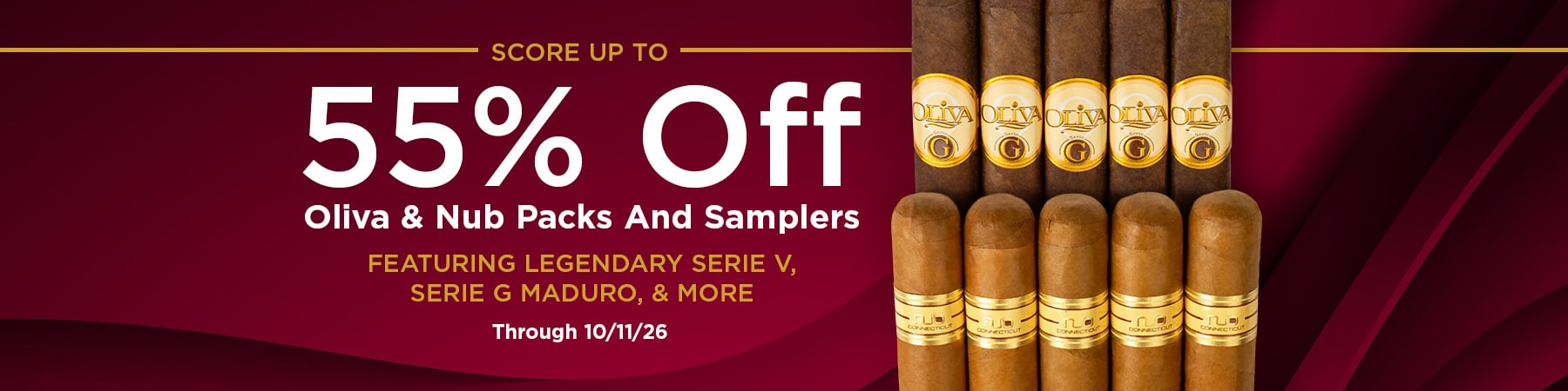 Get up to 55% off on Oliva & Nub Packs & Samplers!